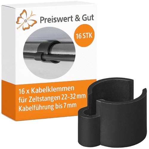 16x kabelklemmen schwarz set - kabelklemmen,